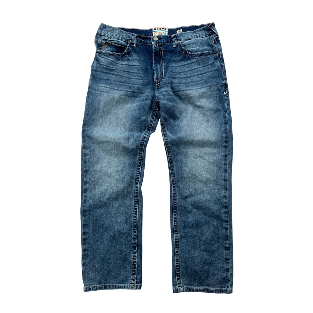 Ariat M2 Relaxed Stirling Stretch Boot Cut Jeans Men 40x32 Blue Western Cowboy